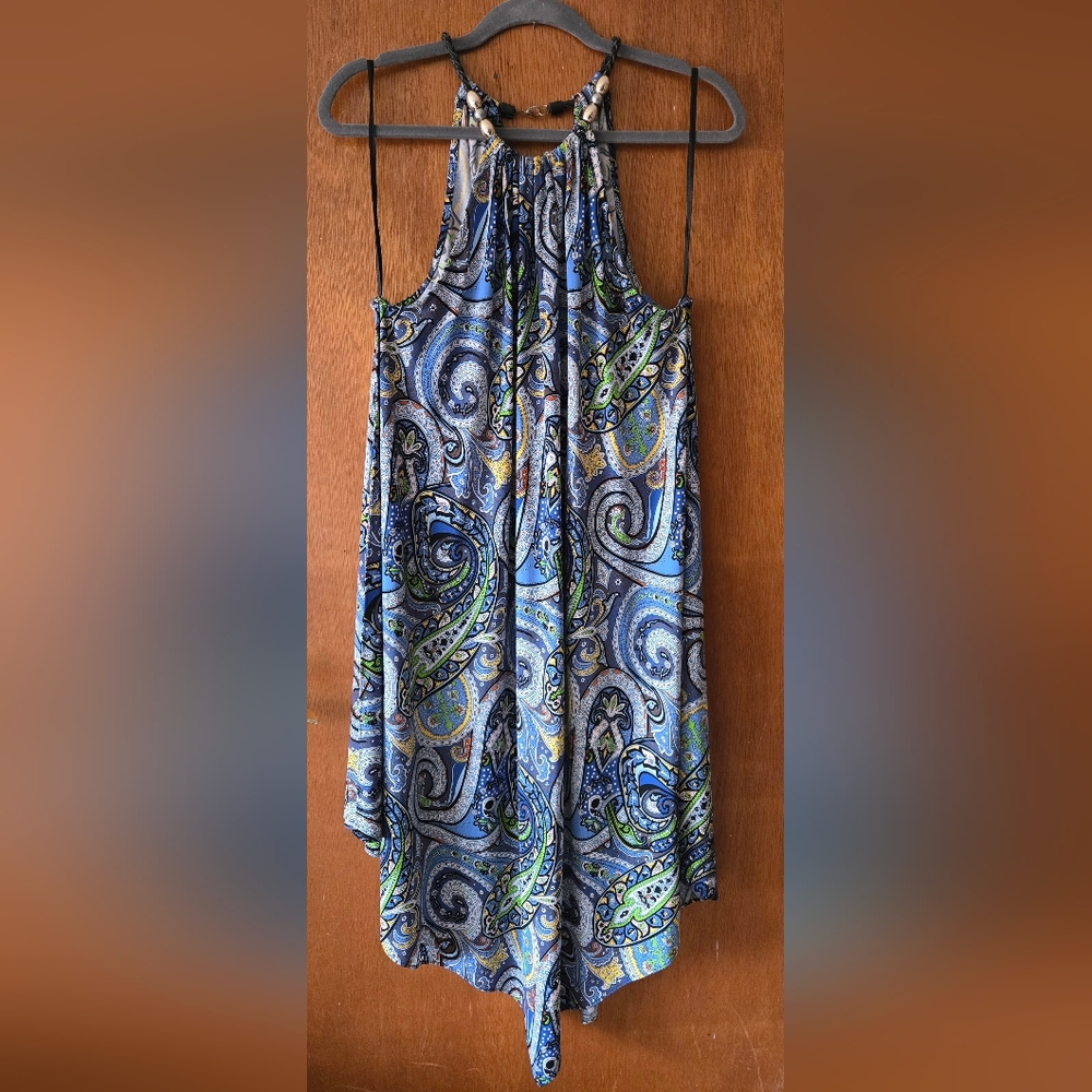 Dress Blue Paisley 1X